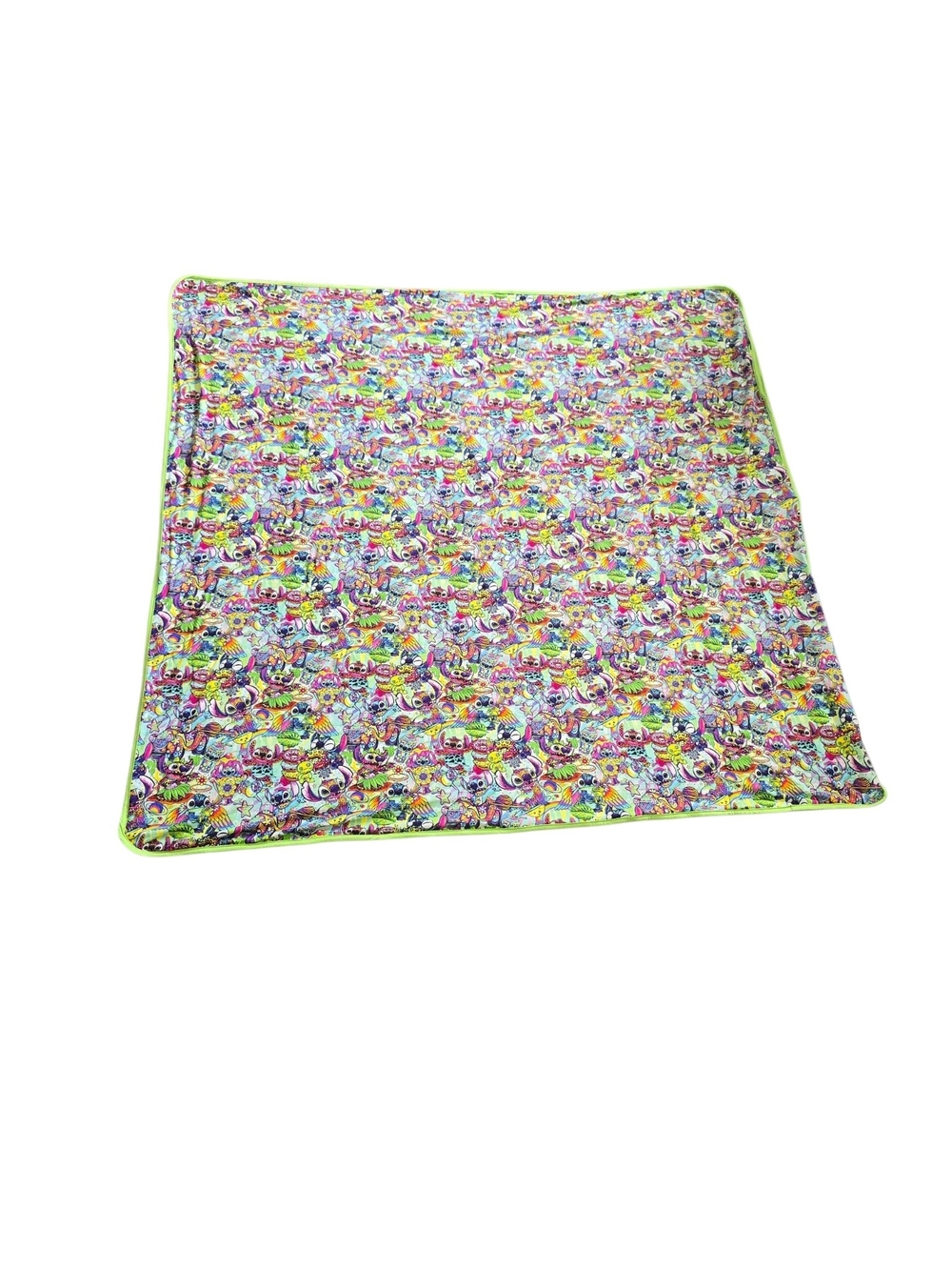 Lilo & Stitch Bamboo 48 X 48 Blanket Neon Colors NWT Lime Green Back Side
